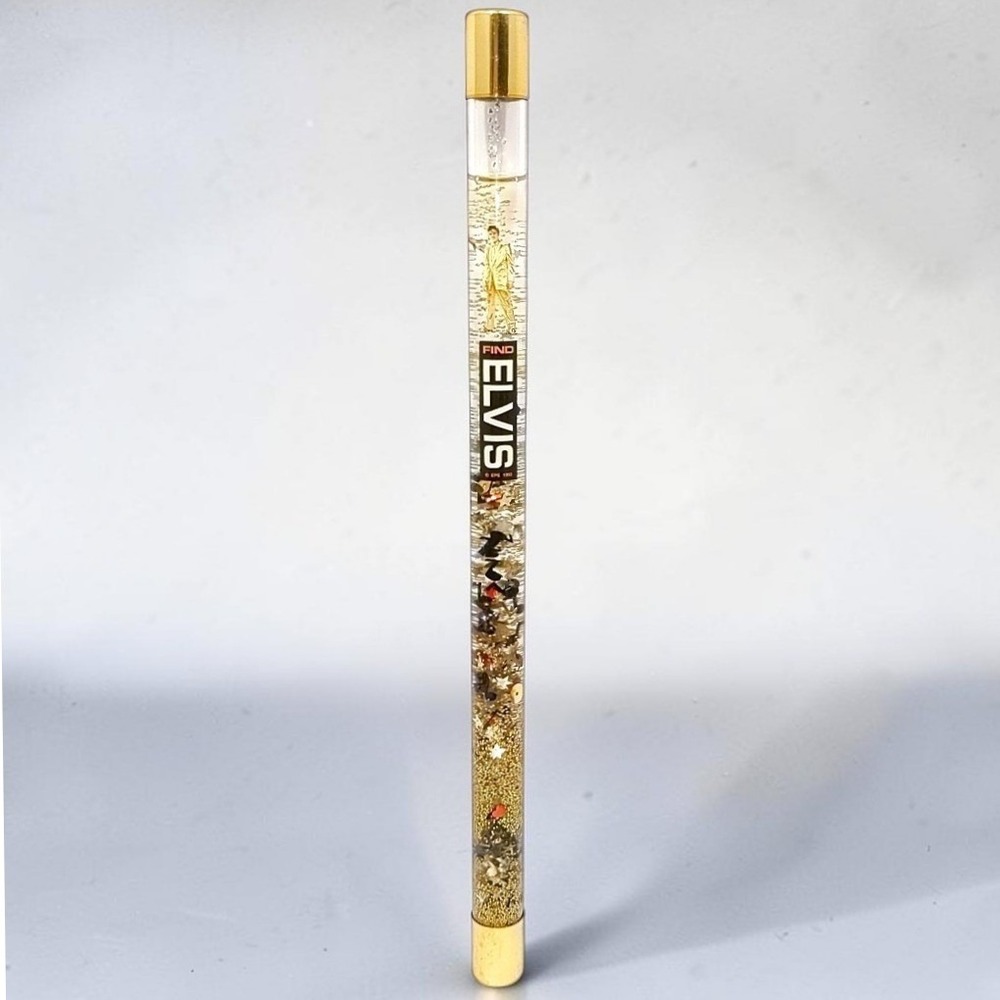 VTG 1992 EPE Schylling Find Elvis Liquid Magic Glitter Wand Tube Gold Suit Rare